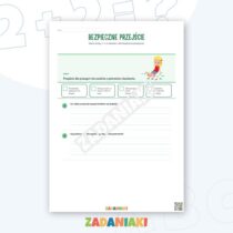 Zeszyt ćwiczeń – Bezpiecznie w szkole i na drodze: wybieraj bezpieczne zachowania i proś o pomoc — przykładowa karta pracy 1