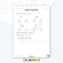 Zeszyt ćwiczeń – Łączę litery w krótkie wyrazy: Piszę samodzielnie krok po kroku — przykładowa karta pracy 1