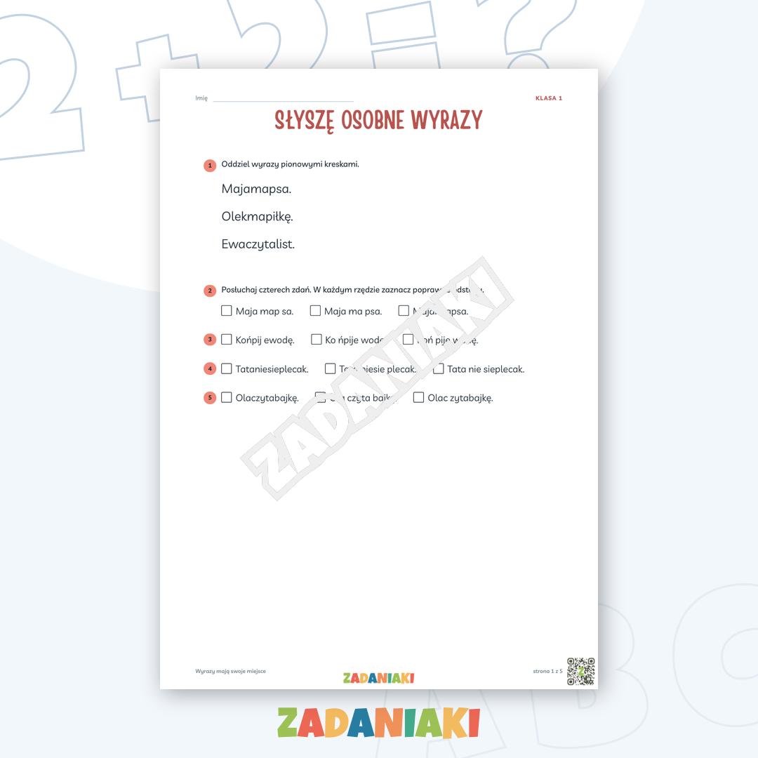 Zeszyt ćwiczeń – Wyrazy mają swoje miejsce: Piszę samodzielnie krok po kroku