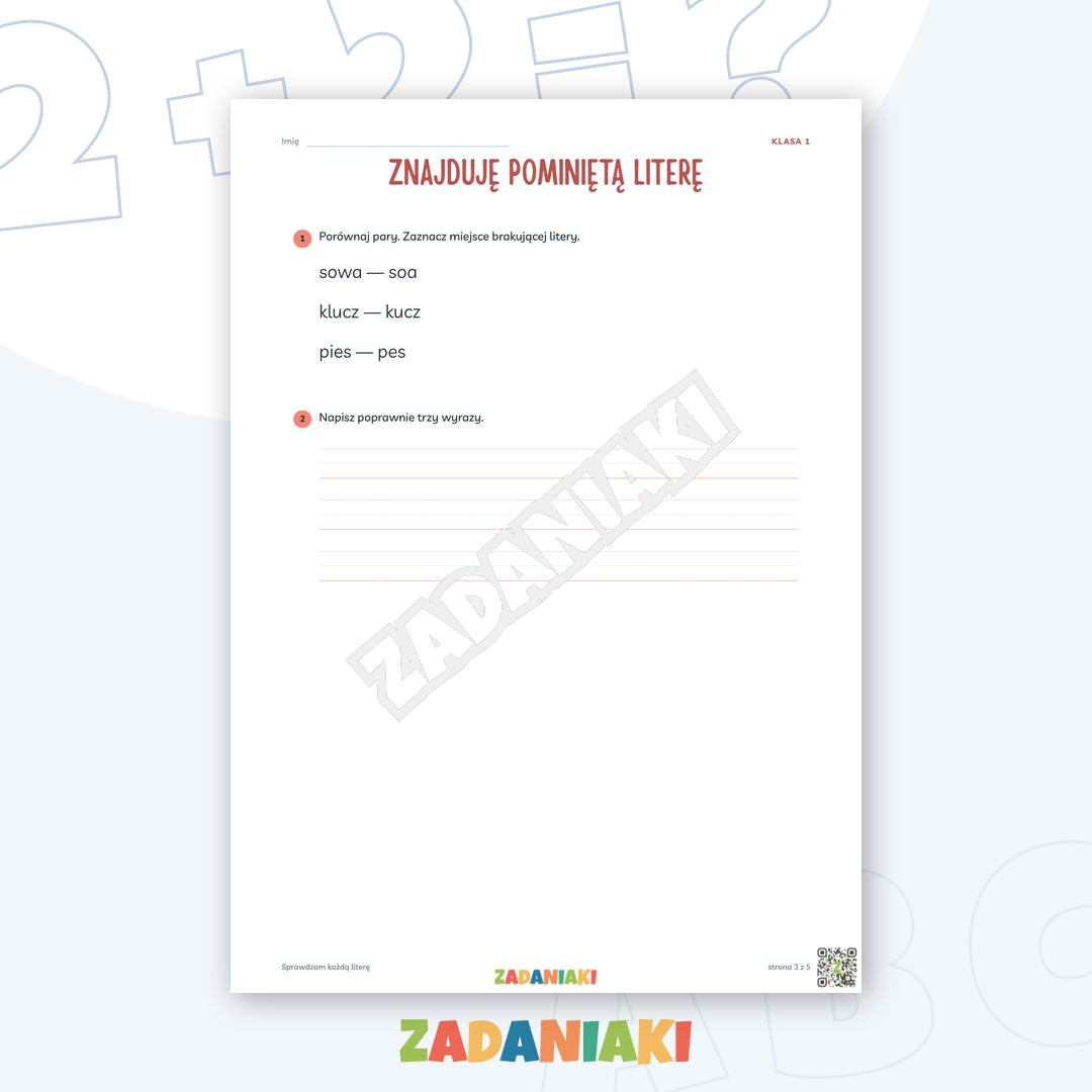 Zeszyt ćwiczeń – Sprawdzam każdą literę: Piszę samodzielnie krok po kroku — podgląd 3