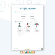 Zeszyt ćwiczeń – Składam dłuższe słowa: Czytam i wyciągam wnioski — przykładowa karta pracy 1