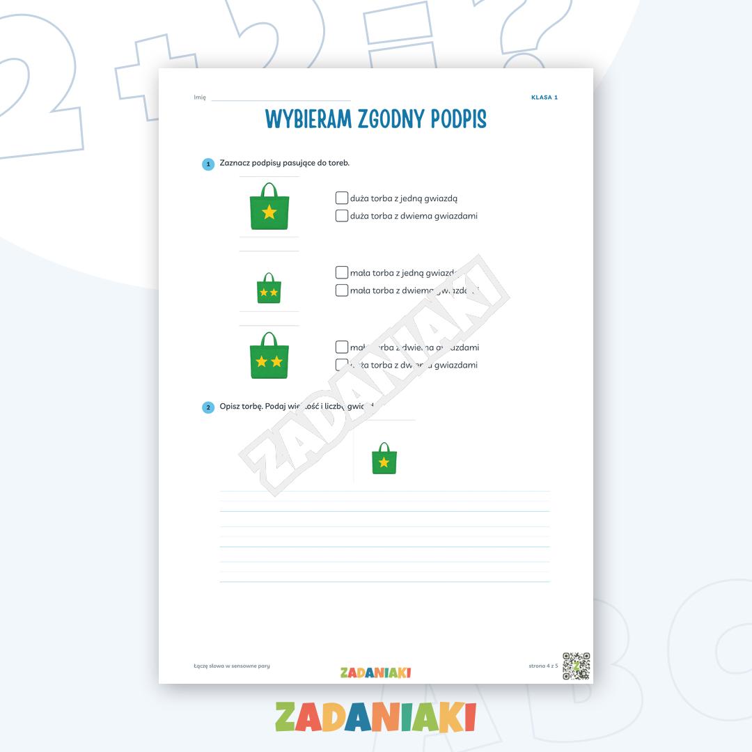 Zeszyt ćwiczeń – Łączę słowa w sensowne pary: Czytam i wyciągam wnioski — podgląd 4