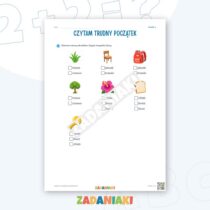 Zeszyt ćwiczeń – Czytam trudniejsze początki słów: Czytam i wyciągam wnioski — przykładowa karta pracy 1