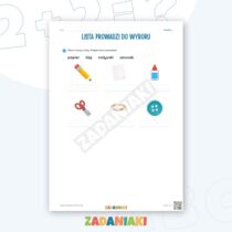 Zeszyt ćwiczeń – Czytam etykiety i krótkie listy: Czytam i wyciągam wnioski — przykładowa karta pracy 2