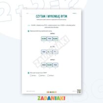 Zeszyt ćwiczeń – Rytm: słucham i tworzę: Słucham, rozpoznaję i tworzę rytmy — przykładowa karta pracy 1