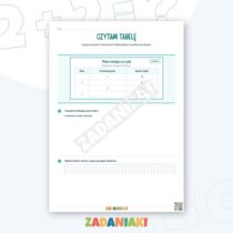 Zeszyt ćwiczeń – Plan zajęć i grupy: Naucz się czytać tabele jak mistrz — przykładowa karta pracy 1