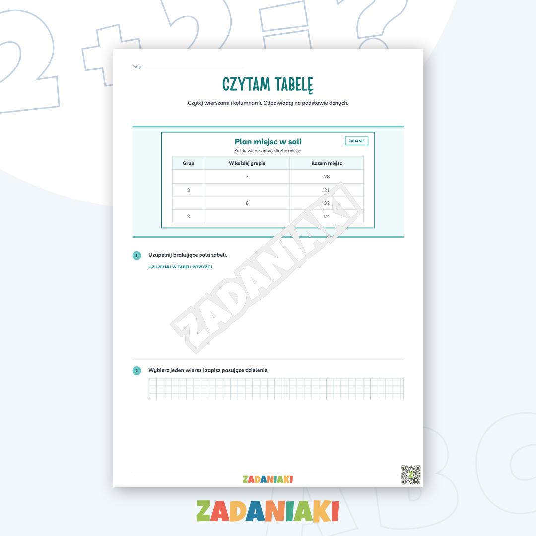 Zeszyt ćwiczeń – Plan zajęć i grupy: Naucz się czytać tabele jak mistrz