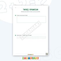 Zeszyt ćwiczeń – Układam własne zadania: Naucz się tworzyć, sprawdzać i tłumaczyć rozwiązania — przykładowa karta pracy 1