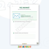 Zeszyt ćwiczeń – Notatka, wiadomość i ogłoszenie: naucz się pisać krótko i konkretnie — przykładowa karta pracy 2