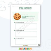 Zeszyt ćwiczeń – Mnożenie na równych grupach: zamień rysunek i dodawanie na zapis mnożenia — przykładowa karta pracy 2
