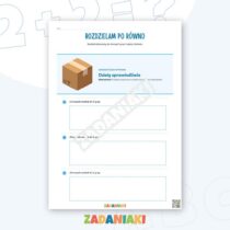 Zeszyt ćwiczeń – Dzielenie na równe grupy: nauka dzielenia przez rozkładanie elementów — przykładowa karta pracy 1