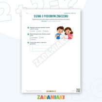 Zeszyt ćwiczeń – Synonimy i antonimy w zdaniach: Dobieram słowa świadomie — przykładowa karta pracy 1