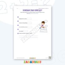Zeszyt ćwiczeń – Gdzie kończy się zdanie: Buduję poprawne zdania — przykładowa karta pracy 2