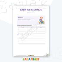 Zeszyt ćwiczeń – Rzeczownik, czasownik i przymiotnik w tekście: Buduję poprawne zdania — przykładowa karta pracy 1