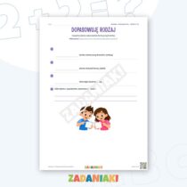 Zeszyt ćwiczeń – Dopasowuję formy wyrazów: Buduję poprawne zdania — przykładowa karta pracy 2