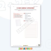 Zeszyt ćwiczeń – Zaproszenie, życzenia i podziękowanie: Piszę samodzielnie krok po kroku — przykładowa karta pracy 1