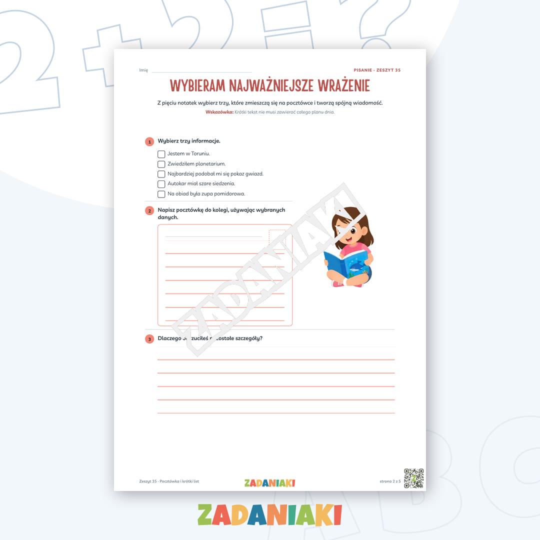 Zeszyt ćwiczeń – Pocztówka i krótki list: Piszę samodzielnie krok po kroku — podgląd 2