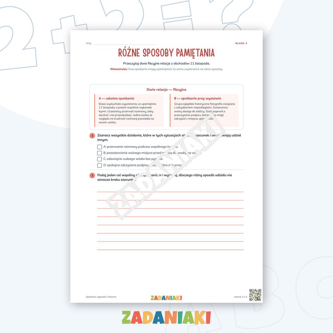 Zeszyt ćwiczeń – Symbole, legenda i historia: Buduję poprawne zdania — podgląd 3