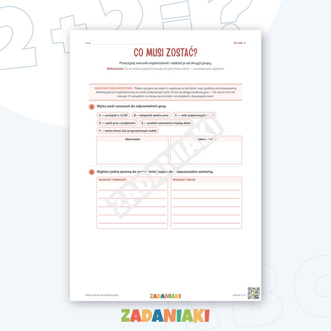 Zeszyt ćwiczeń – Gdy zmienia się wspólny plan: Buduję poprawne zdania — podgląd 2