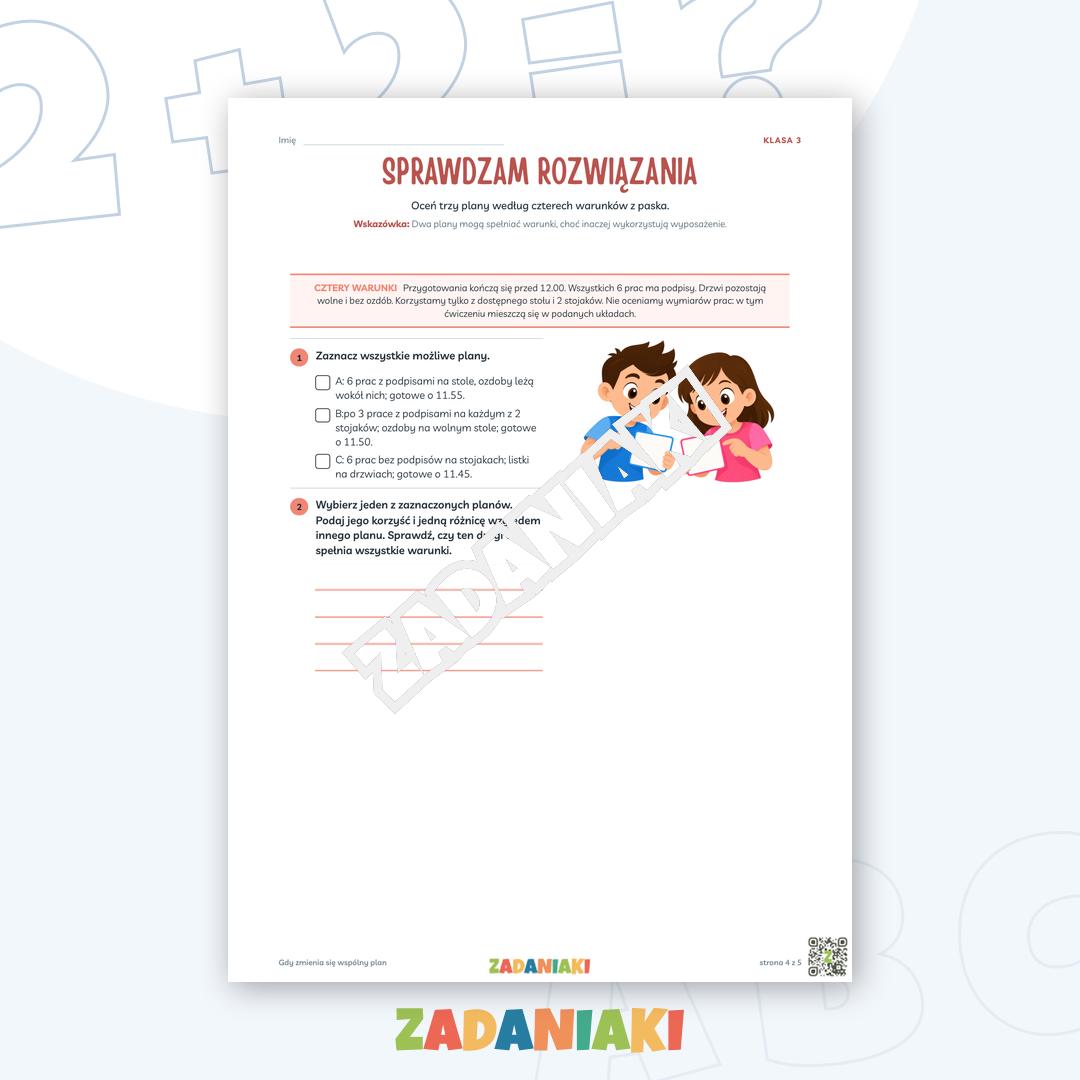 Zeszyt ćwiczeń – Gdy zmienia się wspólny plan: Buduję poprawne zdania — podgląd 4