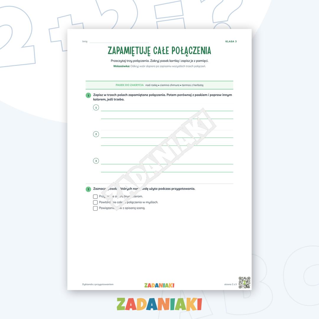 Zeszyt ćwiczeń – Dyktando z przygotowaniem: Piszę poprawnie w tekście — podgląd 2