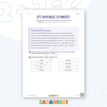 Zeszyt ćwiczeń – Zgoda w całym tekście: Buduję poprawne zdania — przykładowa karta pracy 1
