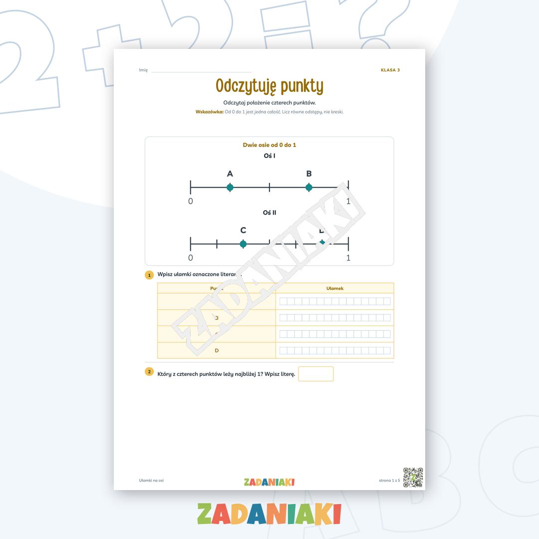 Zeszyt ćwiczeń – Ułamki na osi: Ćwiczę język i logiczne myślenie