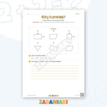 Zeszyt ćwiczeń – Prostokąty i kwadraty: Ćwiczę język i logiczne myślenie — przykładowa karta pracy 1
