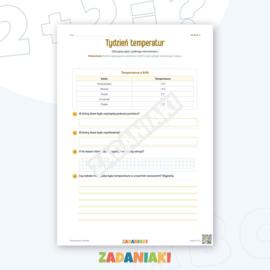 Zeszyt ćwiczeń – Temperatura i pomiar: Ćwiczę język i logiczne myślenie — podgląd 3