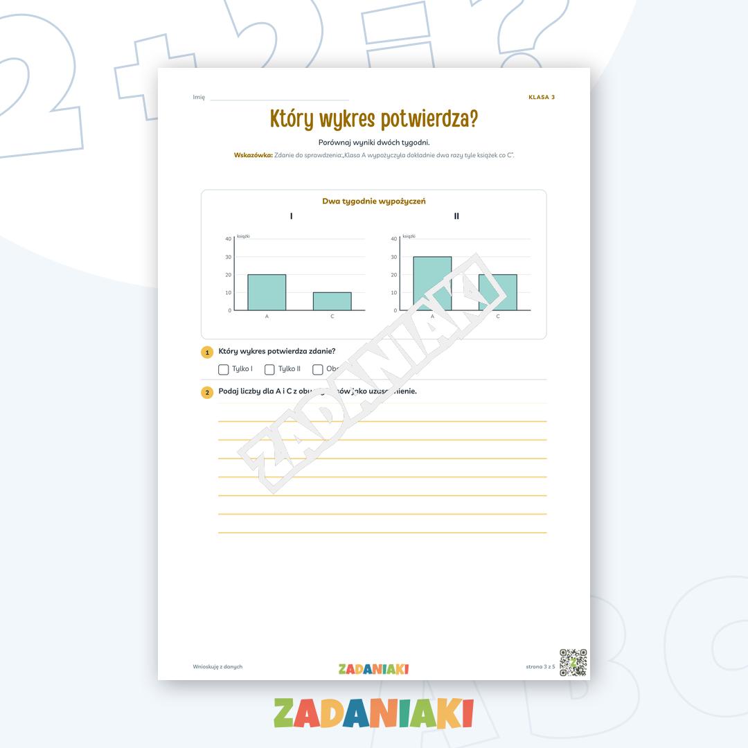 Zeszyt ćwiczeń – Wnioskuję z danych: Ćwiczę język i logiczne myślenie — podgląd 3