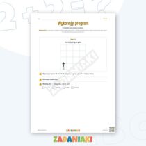 Zeszyt ćwiczeń – Robot z obrotami: Ćwiczę język i logiczne myślenie — przykładowa karta pracy 1