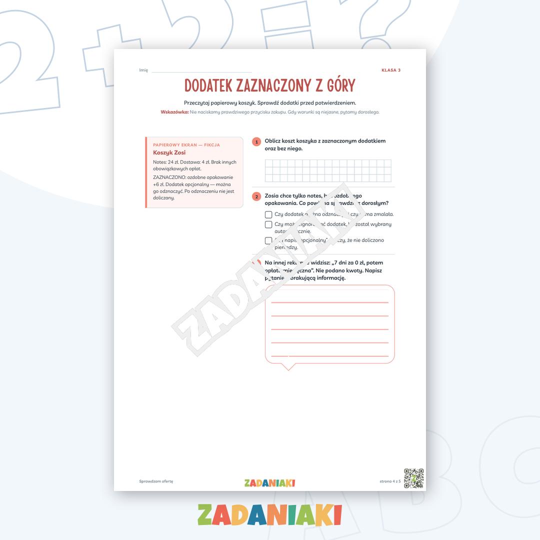 Zeszyt ćwiczeń – Sprawdzam ofertę: Ćwiczę język i logiczne myślenie — podgląd 4
