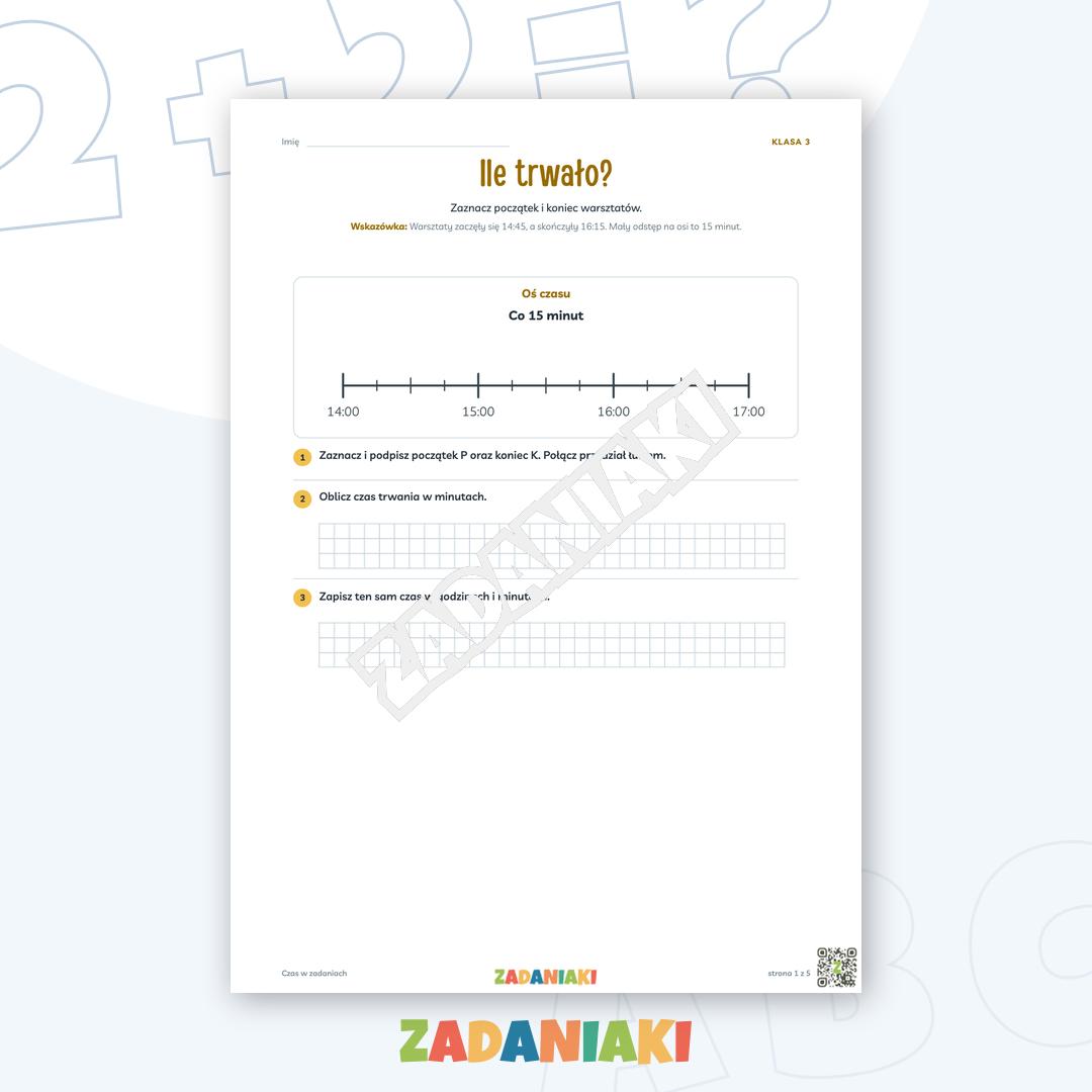 Zeszyt ćwiczeń – Czas w zadaniach: Ćwiczę język i logiczne myślenie