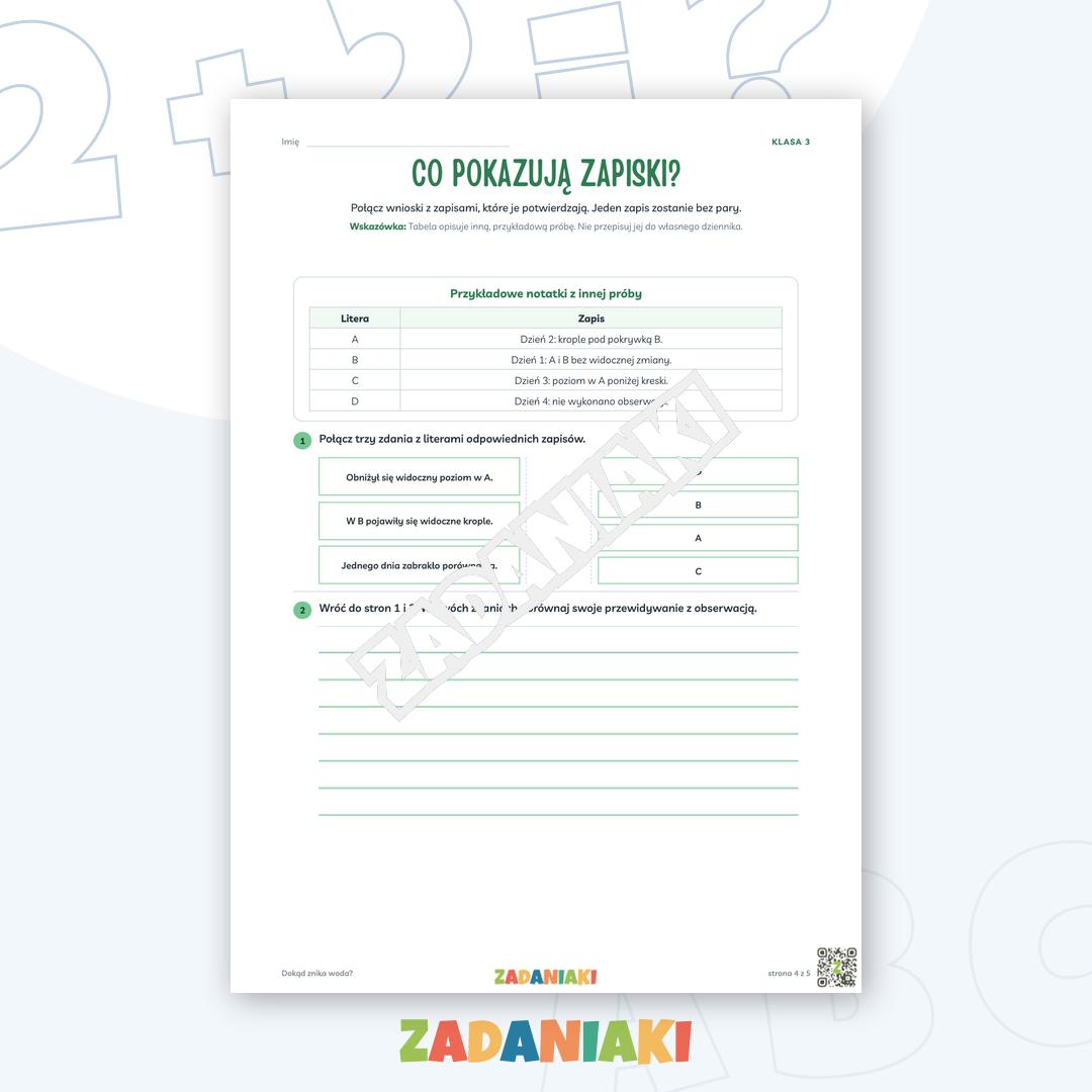 Zeszyt ćwiczeń – Dokąd znika woda: Ćwiczę język i logiczne myślenie — podgląd 4