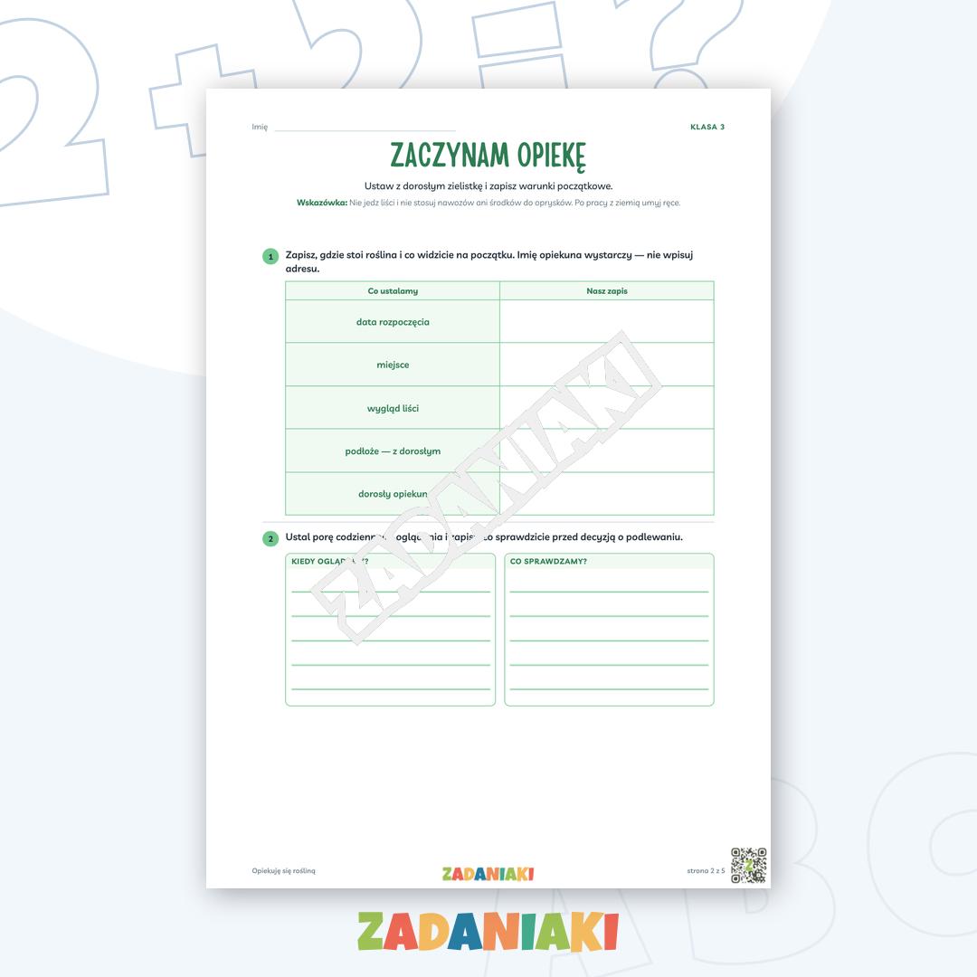 Zeszyt ćwiczeń – Opiekuję się rośliną: Ćwiczę język i logiczne myślenie — podgląd 2