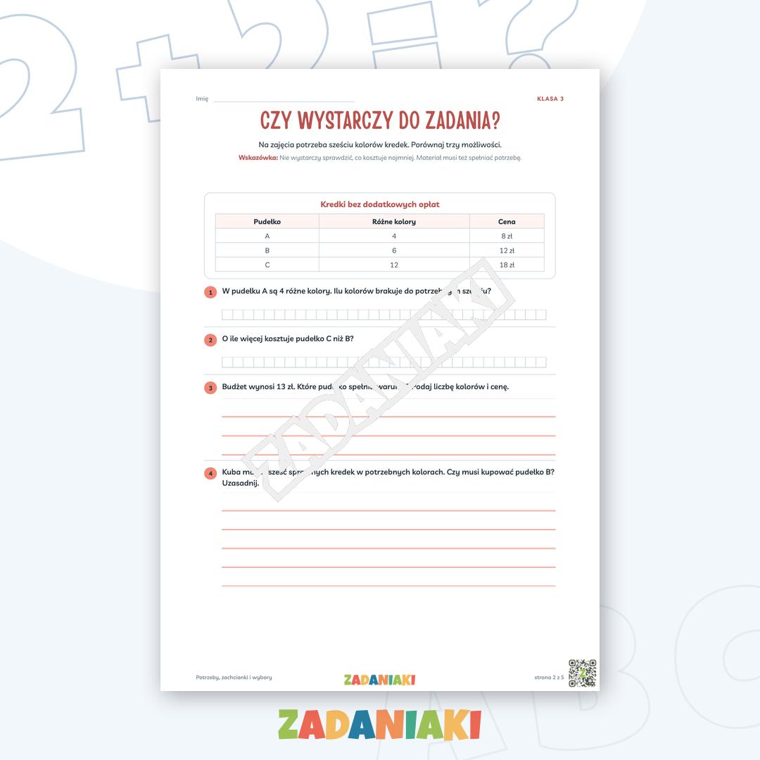 Zeszyt ćwiczeń – Potrzeby, zachcianki i wybory: Ćwiczę język i logiczne myślenie — podgląd 2