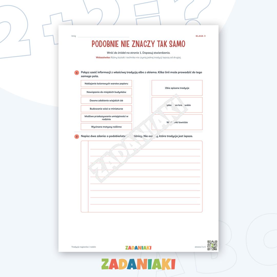 Zeszyt ćwiczeń – Tradycje regionów i rodzin: Buduję poprawne zdania — podgląd 3