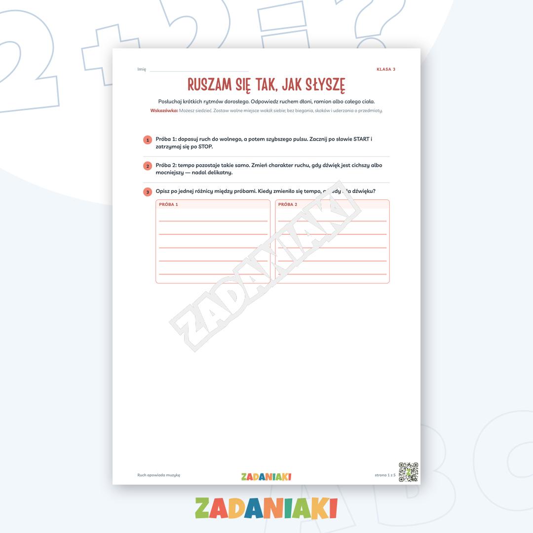 Zeszyt ćwiczeń – Ruch opowiada muzykę: Ćwiczę język i logiczne myślenie