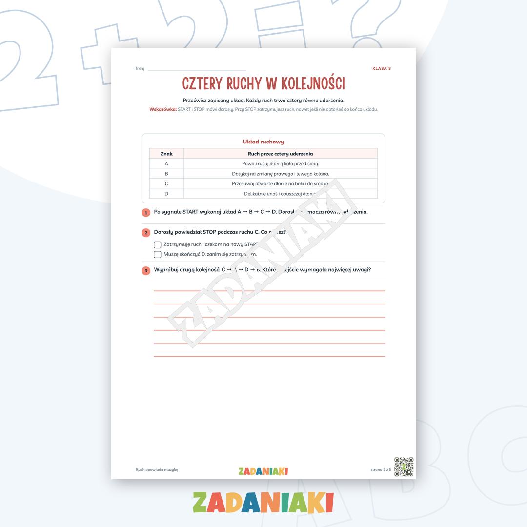 Zeszyt ćwiczeń – Ruch opowiada muzykę: Ćwiczę język i logiczne myślenie — podgląd 2