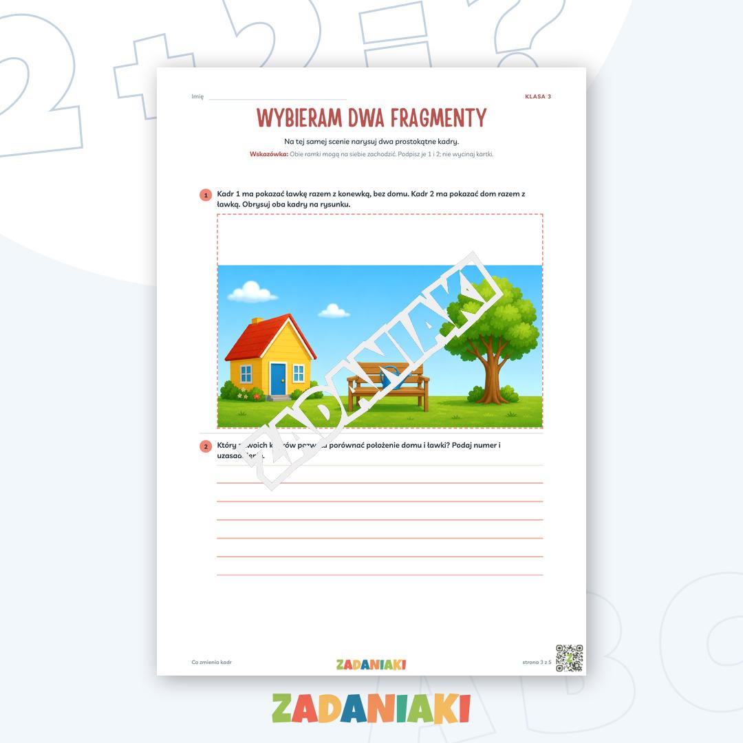 Zeszyt ćwiczeń – Co zmienia kadr: Piszę samodzielnie krok po kroku — podgląd 3