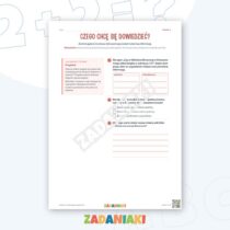 Zeszyt ćwiczeń – Szukam z konkretnym pytaniem: Ćwiczę język i logiczne myślenie — przykładowa karta pracy 1