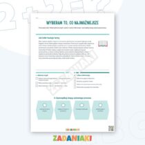 Zeszyt ćwiczeń – Główna myśl i kolejność informacji: naucz się wybierać to, co najważniejsze — przykładowa karta pracy 2