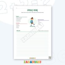Zeszyt ćwiczeń – Opis osoby z bankiem wyrazów: napisz spójny opis krok po kroku — przykładowa karta pracy 1