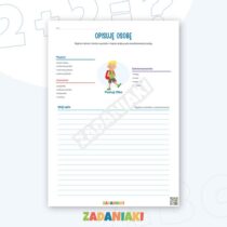Zeszyt ćwiczeń – Opis osoby z bankiem wyrazów: napisz spójny opis krok po kroku — przykładowa karta pracy 2