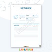 Zeszyt ćwiczeń – Pisanie zaproszenia: gotowy schemat i 5 zadań do ćwiczeń — przykładowa karta pracy 2