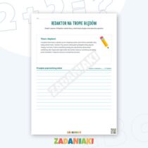 Zeszyt ćwiczeń – Poprawianie błędów w tekście: trening uważnego redagowania — przykładowa karta pracy 1