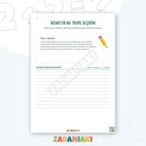 Zeszyt ćwiczeń – Poprawianie błędów w tekście: trening uważnego redagowania — przykładowa karta pracy 2