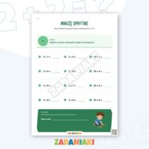 Zeszyt ćwiczeń – Mnożenie w zakresie 100: 5 kart na sprytne liczenie — przykładowa karta pracy 1