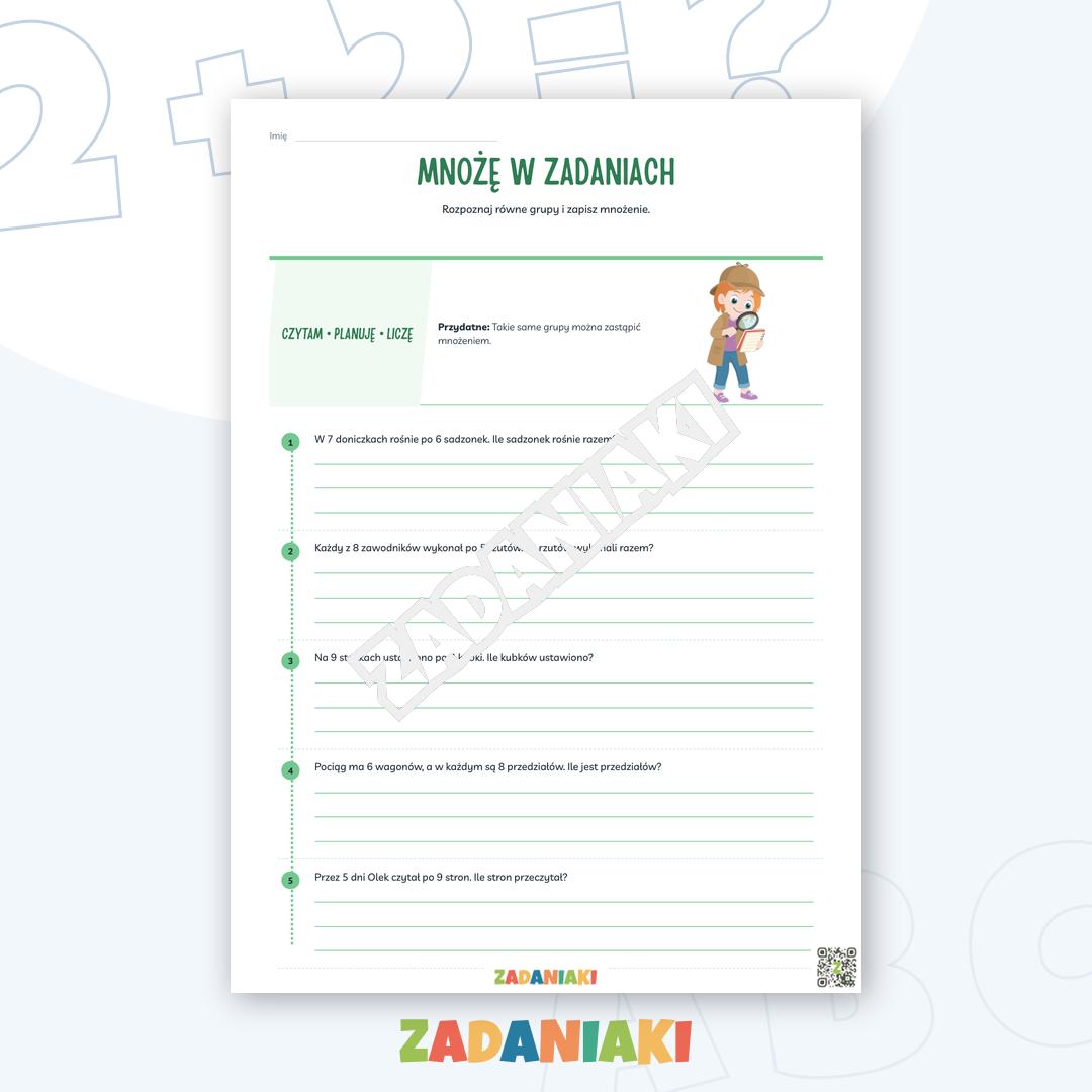 Zeszyt ćwiczeń – Zadania tekstowe: czytam, planuję i wybieram działanie — podgląd 2