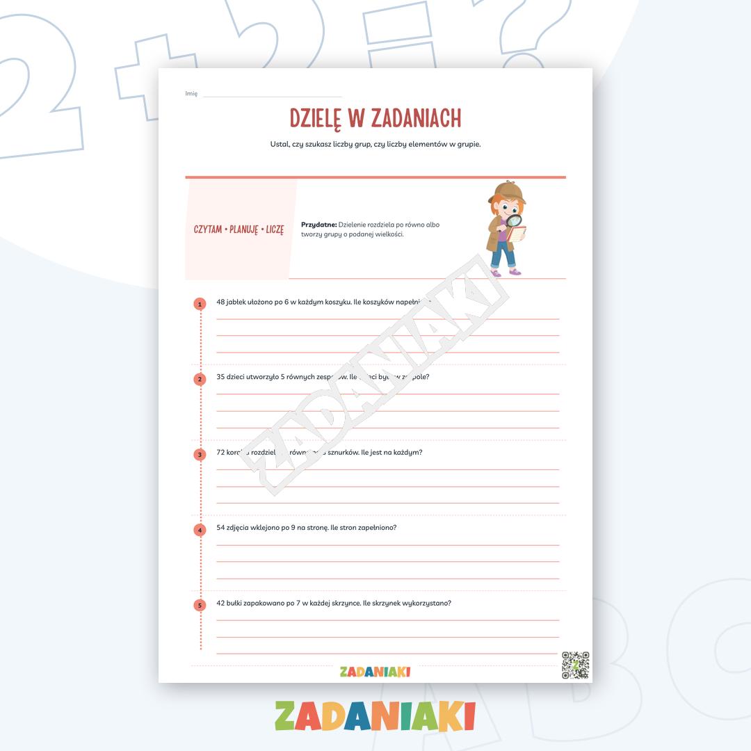 Zeszyt ćwiczeń – Zadania tekstowe: czytam, planuję i wybieram działanie — podgląd 3
